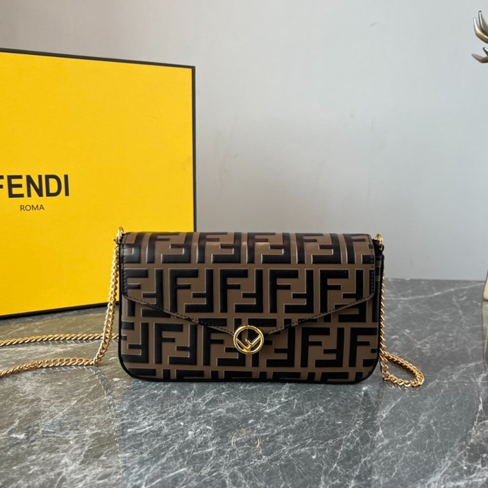 Fendi Geometric Flap Mini Handbag